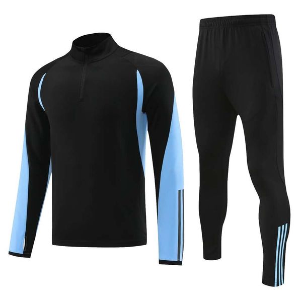 Soccer Jerseys Men's Tracksuits Futebol Training Uniform, calça de mangas compridas, jaqueta meio com zíper, equipe de inverno de campo masculino infantil