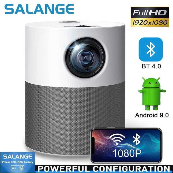 Projektoren Salange Mini Projector Full HD 1080p P40 LED -Projektor 4K Video Bluetooth Beam 5000 Lumen Android Smart Home Cinema Projector J240509