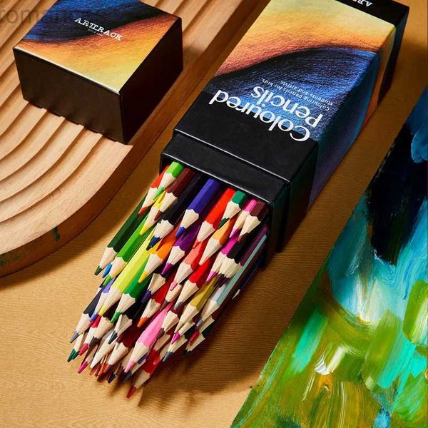 Lápis Lápis de cor para desenhos de lápis 12/24 Pintura a óleo de madeira com chumbo conjuntos de pintura escolar profissional D240510