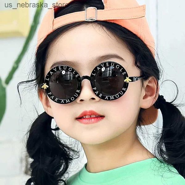 Солнцезащитные очки новая мода маленькие круглые детский дизайнер бренд Bee Boys and Girls Baby Outdoor Goggles Sun Visors Q240410