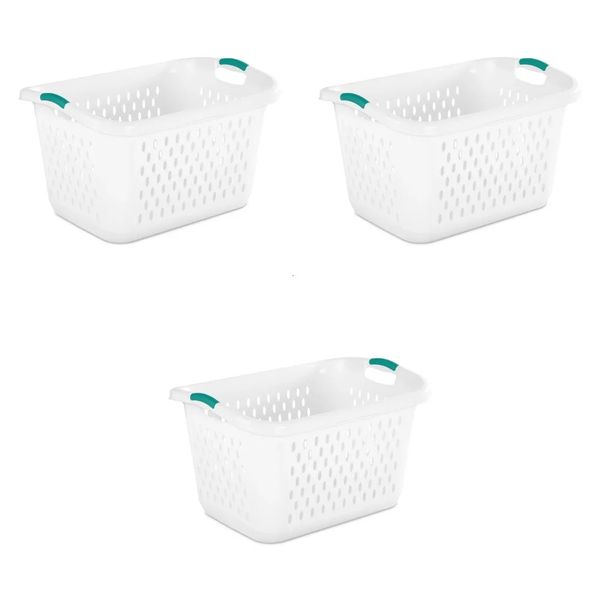 27 Bushel Laundry Basket Plastic White Set di 3 organizzatore organizzatore Juguetes2675 x 2000 1588 pollici 240510