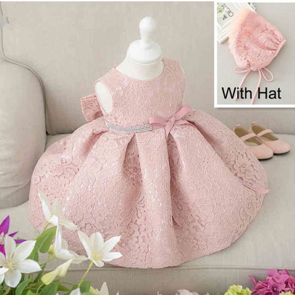 Neueste Kinder Baby Mädchen Geburtstagsfeier Kleider Taufe Taufe Osterkleid Kleinkind Prinzessin Spitzenblumkleid für 0-2 Jahre 240z