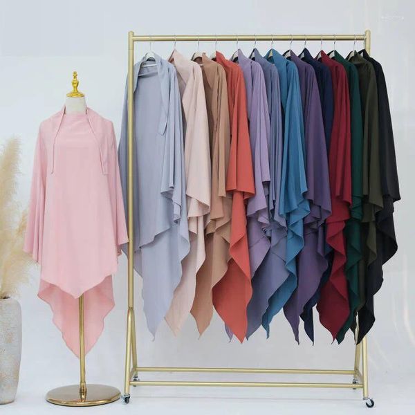 Etnik Giyim Eid Dua Giyim Uzun Khimar Tam Kapaklı Kadınlar Hicab Sleeless Üstler Abaya Gowns One Piece Ramazan Müslüman Arap