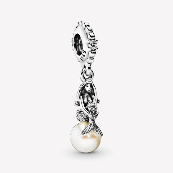 100% 925 prata esterlina O Charme Little Mermaid Fit Fit original European Charms Bracelet Jóias Acessórios de Jóias 190a