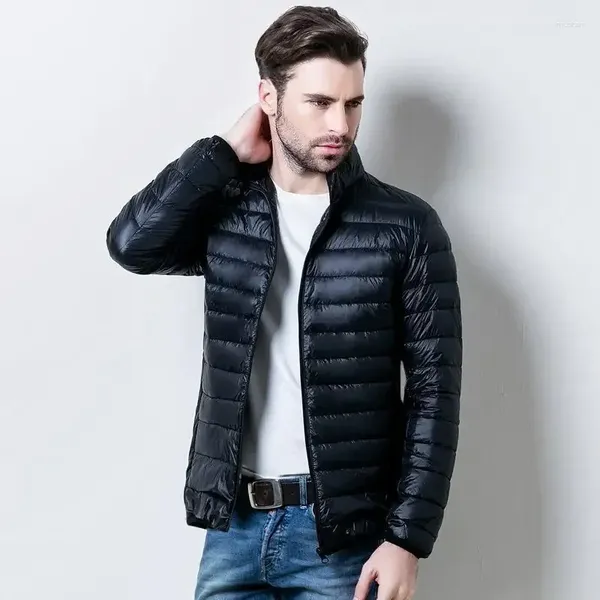 Jaquetas masculinas parkas masculino casacos acolchoados com zíper para baixo pateta de casaco curto coreano roupas de luxo modelos de inverno