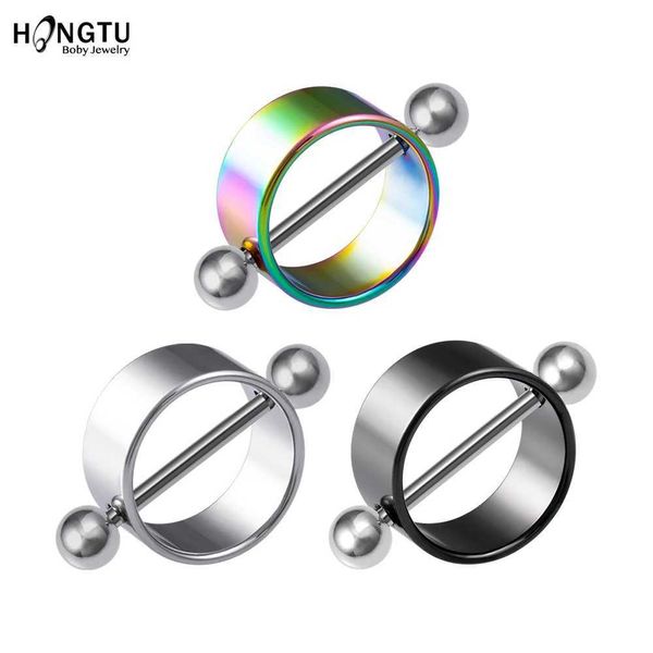 Brustwarzenringe Hongtu 1Pair Bunte runde Nippelringe Piercing Bar Ring 14g Sexy Edelstahl Nippel Schilde Abdeckung Punk Frauen Körperschmuck Y240510