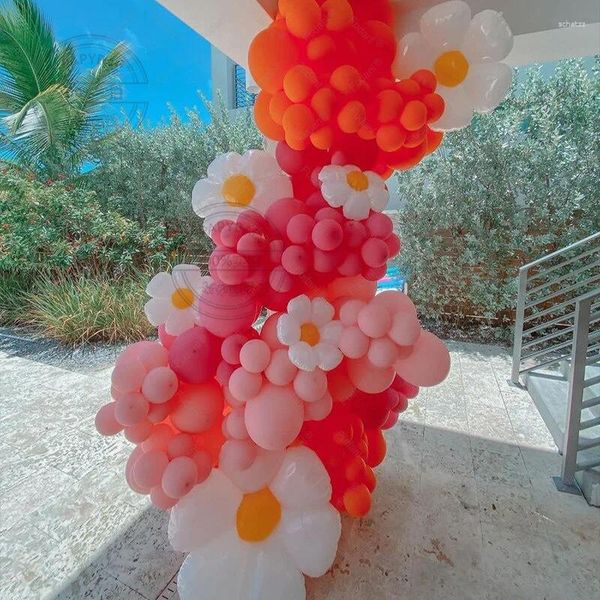 Decorazione per feste 113pcs Orange Latex Balloon Daisy Worth Wedding Arch Set Baby Shower Birthday Anniversary Forniture