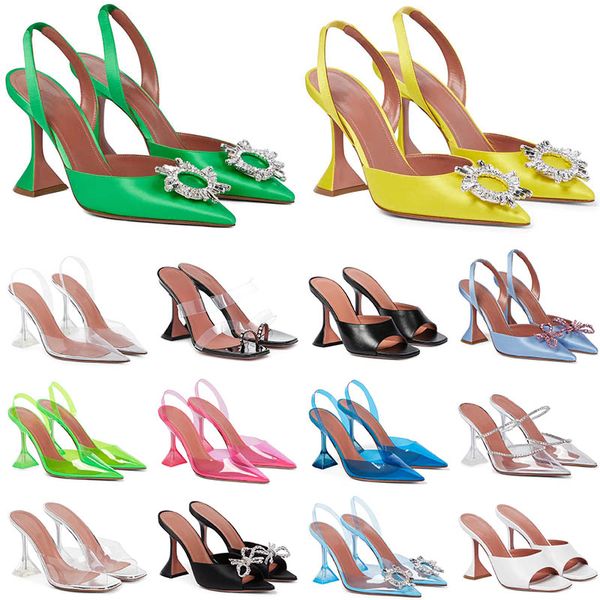 2024 Designer -Kleidungsschuhe Sandalen High Heels Schuhe Bowknot Crystal Diamond Dekoration transparent PVC Schnalle Spitze Toesl Sonnenblume