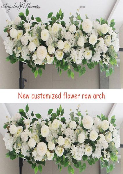 50100cm DIY Düğün Çiçek Duvarı Düzenlemesi Malzemeleri Silk Peonies Gül Yapay Çiçek Sıralı Dekor Düğün Demir Kemer Zemin T195192175