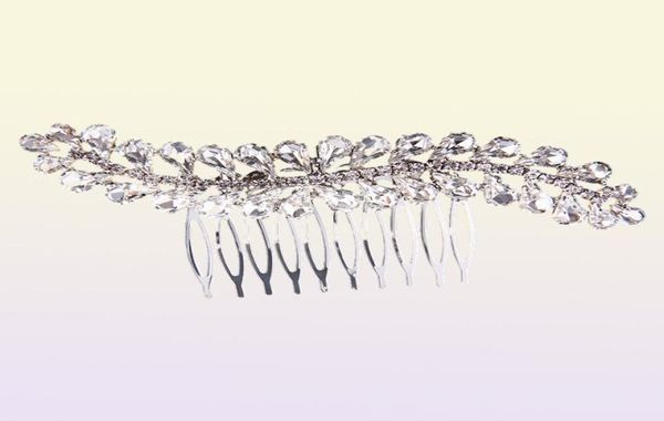 Bride Bride Comnte coreano Vintage Silver Color Women Women Rhinestone Cristals Hair Combs Hair Bridal Hair Jóias Senhores de Cabeça JCH1103732273