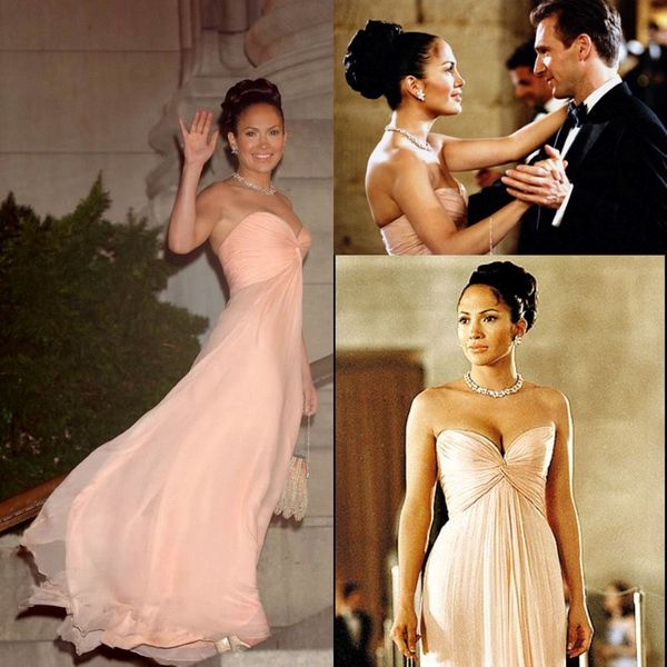 Vestido de noite rosa de Jennifer Lopez Longo Celebridade Ocidental Vestido Especial Vestido Prom Party 2627