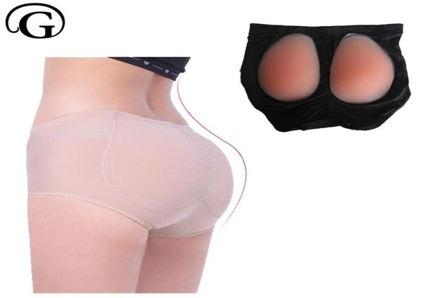 Mulheres Roupa íntima acolchoada Buttle Fake Butty Booty Shaper Silicone intensificadores Removable Inserts Control Calcinha Prayger Firm 2103673525