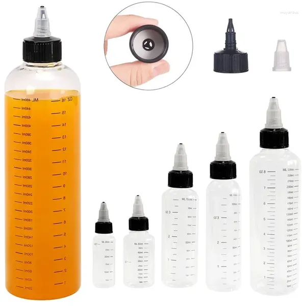 Bottiglie di stoccaggio 10pcs 30/60/10/120/250ml/500 ml di erogazione con bottiglia di assottigliamento in plastica a tappo twot -twot lab
