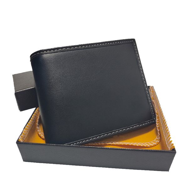 Bobao Designer Mens couro carteira de carteira de carteira de bolso clipe de dinheiro curto bolsa bolsa de moeda de tecido de tecido dobrável com caixa de aniversário gif 301m