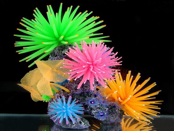 Acquario di pesce di acquario in silicone pianta di corallo artificiale decorazioni ornamentati sottomarini 1pcs2158263