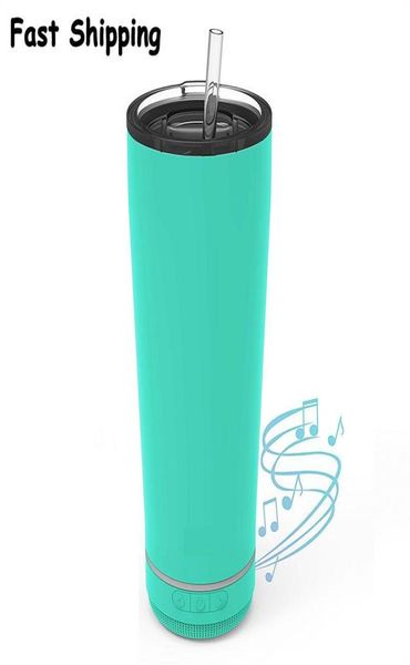 2021 18 once creativo Bluetooth Music Bluetooth Tumbler Waterproproofing Double Wall THERMOS Acciaio inossidabile Coppa di caffè portatile Capo Capodanno GIF9269427