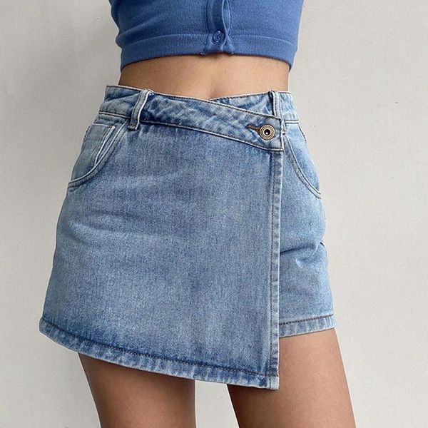 Shorts femminile una linea denim per le donne con gonna alta la gonna a vita Jean 2024 Summer Casual Streetwear sexy