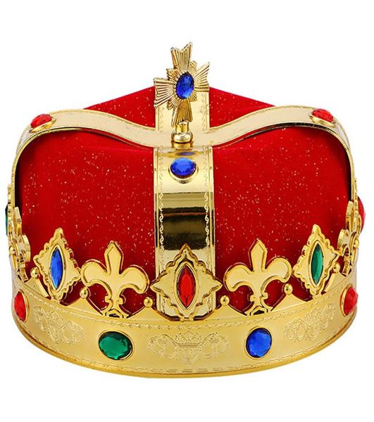 Moda King Crown Hat Cosplay Prop Fidros Adultos Show Partido Hat King Prince Crown Party Supplies Novo chegue8288881