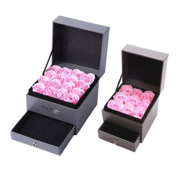 Soap Soap Flower Jewelry Box Conjunto Artificial Rose Romântica Valentina039S DIA CASAMENTO MOTHER039S FESTIVAL CRIATIVO CRIATIVO G3794583