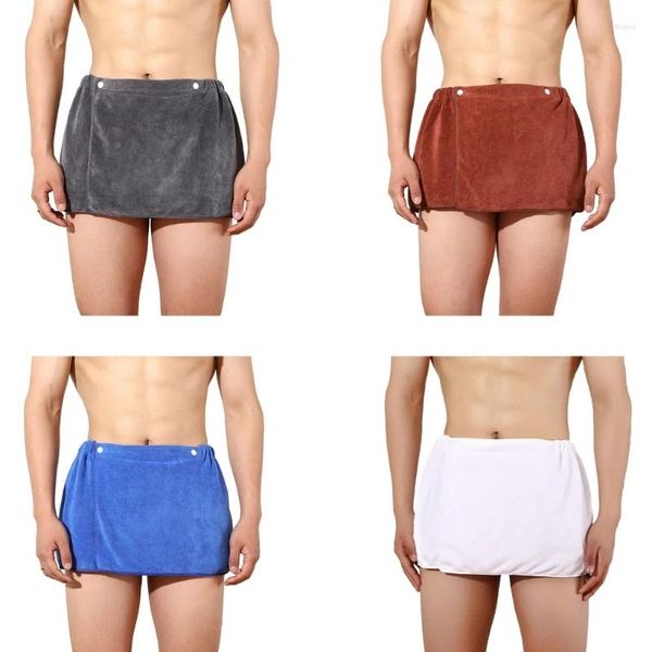 Uomo da asciugamano pantaloni da bagno indossabili pantaloni corti morbidi pile corallina super assorbenti da nuoto spiaggia copertura avvolgimento del corpo dropship