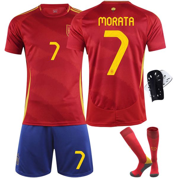 Set di calcio/turisti da pista da uomo trackuit da uomo 2024 Numero di maglia Coppa spagnola 9 Gavi 26 Pedri 7 Morata 16 Rodriguez Football Jersey Set