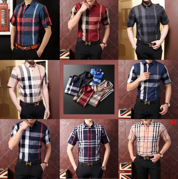 Luxus Herren-Hemd-Hemd-Hemden-Hemd-Hemden Mode lässige Hemden Männer schlank Fit Short Sleeve Shirt asiatische Größe S-3xl