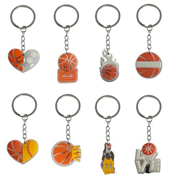 Anelli chiave Fluorescente Basketball Park 10 Keychain Cute Sile Chain per ADT Gift Kids Party Favors KeechCack Keyring Adatto S Otapo