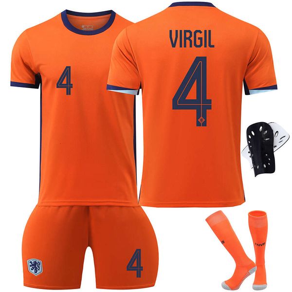 Conjuntos de futebol/trajes de tracksuits de rastreio 2024 Holanda Home Football Jersey No. 4 Van Dijk 10 Depay 11 Robben 21 De Jong Jersey Cup Jersey