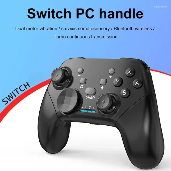 Controladores de jogo S01 para gamepad de dente azul sem fio Switch/PC com joystick somatossensorial de 6 eixos de vibração sem receptor USB