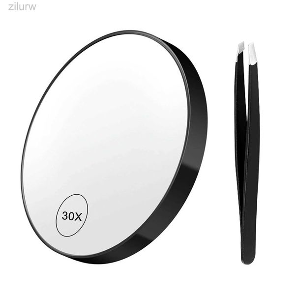 Espelhos compactos 30x Glas de lupa de 3,5 polegadas espelho de maquiagem com copo de tentação e lupa de viagem no Twitter D240510