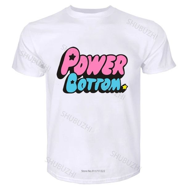 Хлопковая футболка для мальчиков бренда футболка Mens Lose Power Bottom Thirt Puff Girls Cartoon Tee Gay Grid