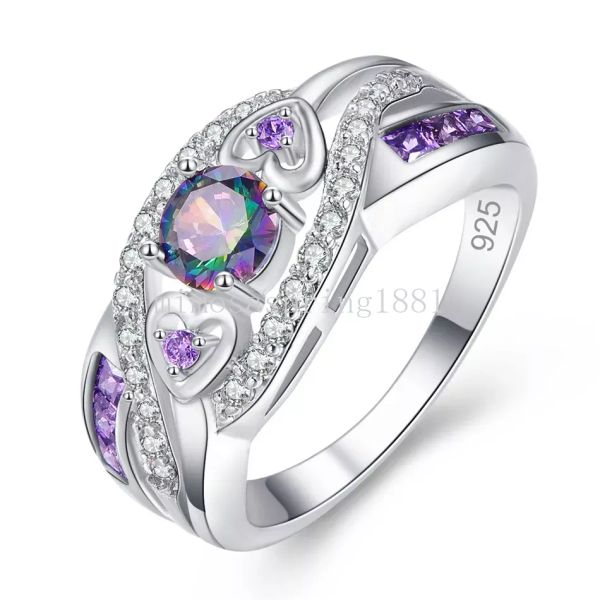 Модные кольца для женщин натуральный драгоценный квадратный кольцо аметиста