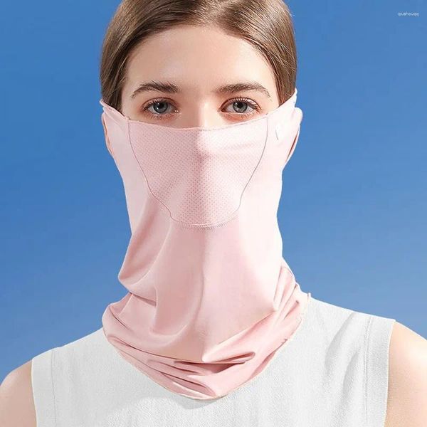 Sciarpe faccia gini maschera a maglia con lampeggiatore per lamelle velo velo da pesca scollo da donna in seta estate