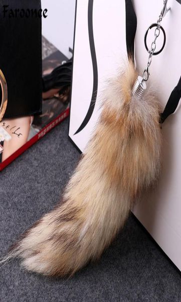 Fashion Schmuck Fuchs Fuchs Tail Keychain Keyring Großer Wolf Schwanz Anhänger Zauberfell Quaste Tassel Bag Schlüsselbund Kette 9263884