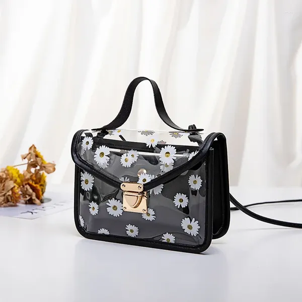 Bolsas de ombro PVC Bag 2024 Imagem transparente Mulheres pequenas dama de senhora Mensageiro Daisy Bolsas e bolsas impressas