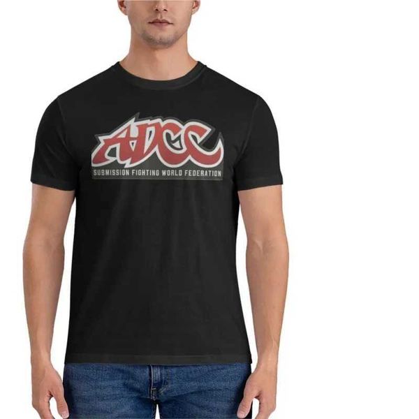 Camisetas masculinas ADCC Submission Fightworld Federação Essential T-shirt Active Tops fofos Cirtas personalizadas Design Your Own J240509