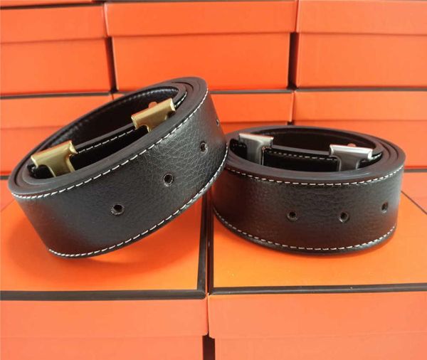 Homens de moda Belt Famous Designer H Luxo Business Smoothle Buckle Mens para Cinturão com Box1018343