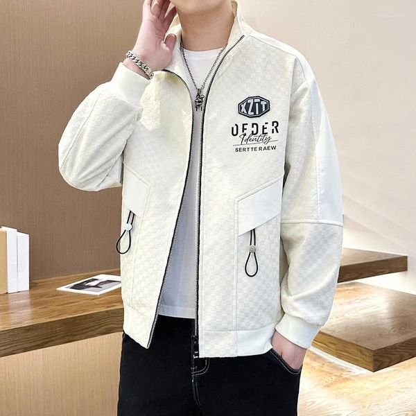 Jackets masculinos de alta qualidade 2024 Jacket Spring Autumn Korean Harajuku Fashion Streetwear Lapel Men Casual Casual Casual Casual