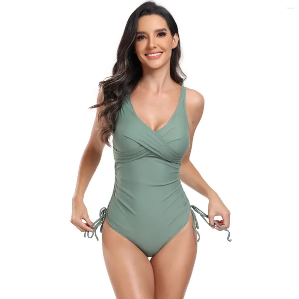 Push -ups de moda de banho feminina mais lisonjeira com maiôs com barriga de barriga 2024 Monokini sexy plus size para seios maiores