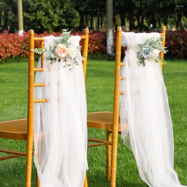 Flores decorativas Cadeira artificial Simulação de flor falsa Proibe de layout de paisagismo de casamento ao ar livre sem backing fios
