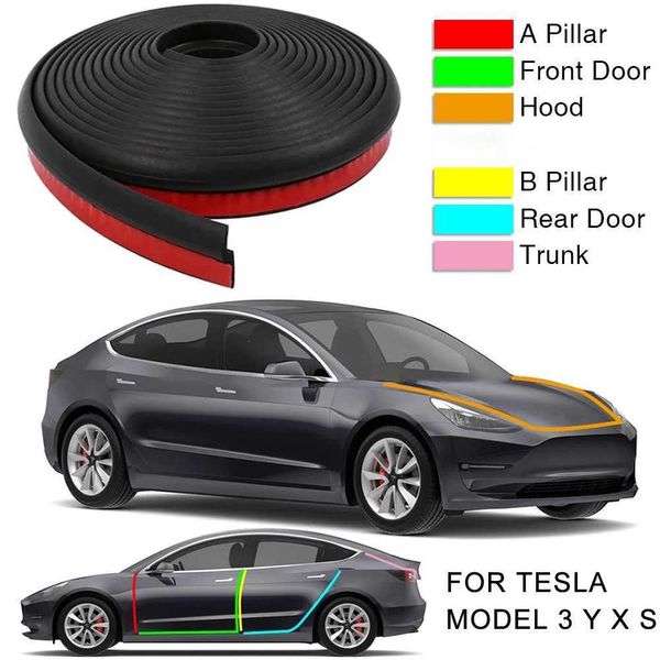 Altri accessori interni Auto Strip Port Strip Kit Isolamento del rumore Isolamento della misera per Tesla Modello 3 S/Y/X Casco di cappuccio trunk Ab Pillar Terlinetura T240509