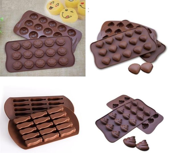 DIY Siliconform lächelnde Gesichtsschale Little Cola Form Kuchen Schokolade Eisgitterform verkaufen gut mit verschiedenen Muster 1 98JJ J15905035