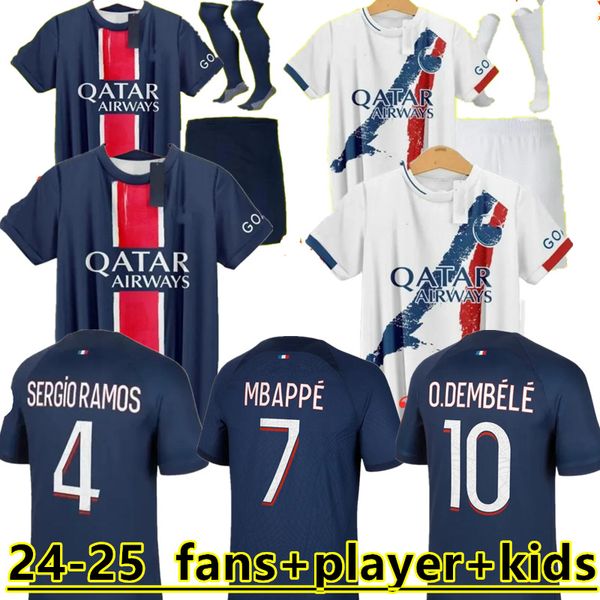 24 25 Maillot Mbappe Soccer Trikots Kids Kit 24/25 Spielerversion Training vor Spiel 2024 2025 Maglia Paris Home Away Football Shirt Hakimi Fabian Vitinha o Dembele 888