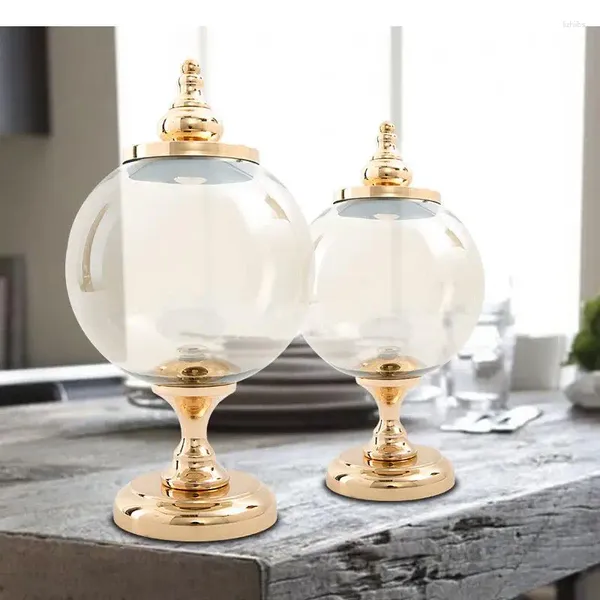 Flaschen European Style Glass Round Storage Jar Desktop Orament Home Vase Wohnzimmer Dekorationsprodukte Modernes Dekor Geschenk