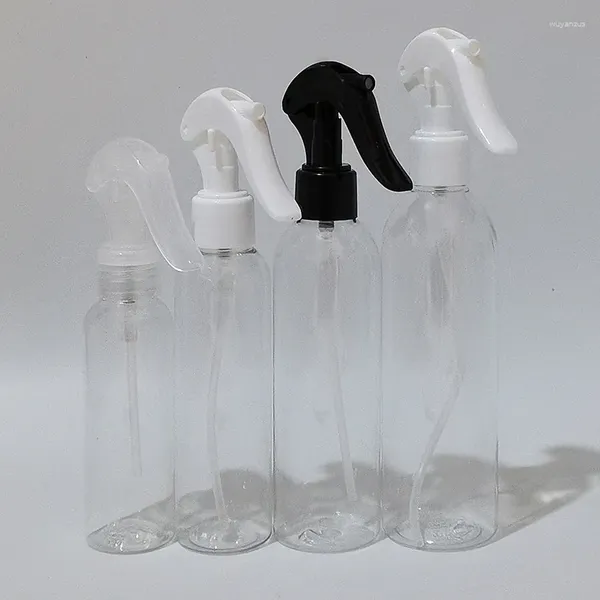 Speicherflaschen 100 ml 150 ml 200 ml 250 ml leerer klarer Plastikflaschenauslöser Sprühstoff -Wasserpumpen für Blumen Haushalts Make -up -Nebelspray verwendet