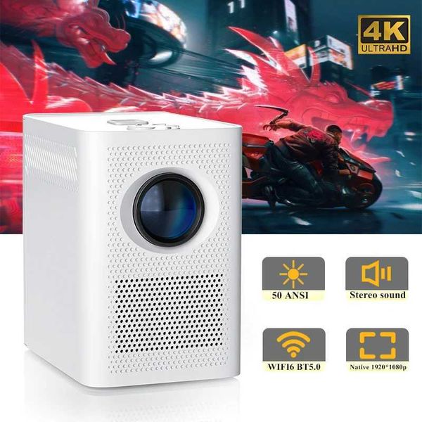 Проекторы S30MAX Mini Smart Portable RC -проектор с Wi -Fi и Bluetooth Pocket Outdoor LED Projector 4K HD 9500L Android 10 J240509