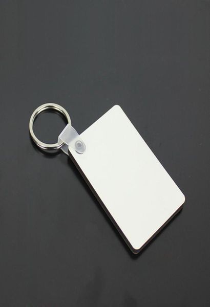 Оптовые 100 шт. MDF Blank Key Chain Chain Rectangle Sublimation деревянная клавиша для тепловой переноса