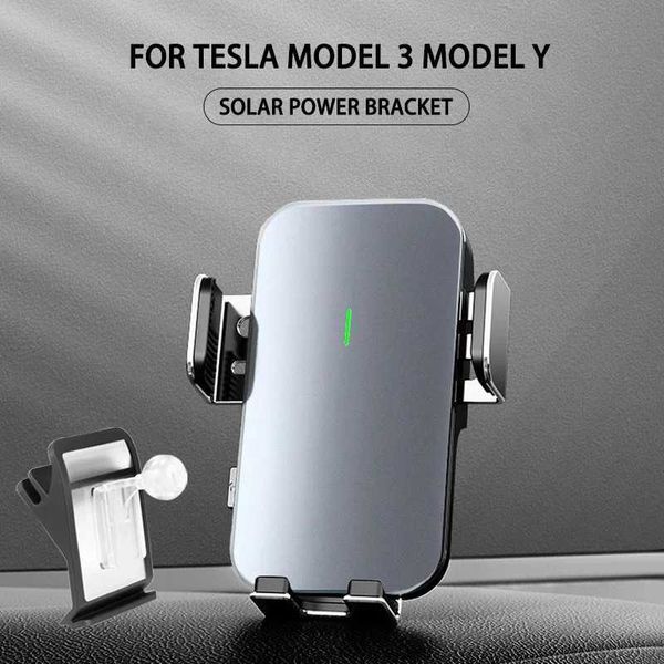 Araba Tutucu 17mm 6-Claw Gösterge Tablosu Panel Tesla için Güneş Güç Braketi Tesla Model 3 Model Y 4.0-7.2 inç Araba Cep Telefonu Tutucu T240509