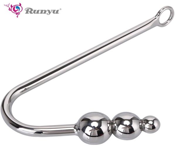 Anal Hook Metal Plug With Ball Hole Butt Dilator Massageador Exótico Sexy Toy para Man Male BDSM Game Beauty Itens4104130