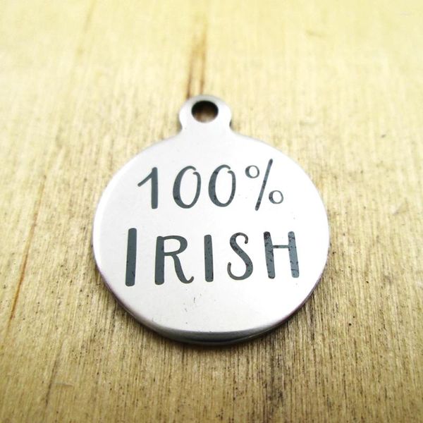 Anhänger Halsketten 20pcs/Lot -Irish Edelstahl Charms - Lasergravierte maßgeschneiderte DIY -Anhänger